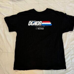 Life Stream Blood Bank DONOR Real American Graphic Tee Shirt T-Shirt Men sz XL